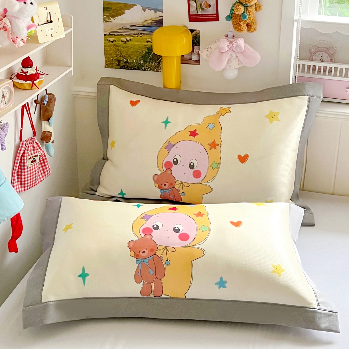 91家纺网 家纺一手货源 找家纺 KT猫直营店 2026新款数码卡通印花凉感冰丝软凉席席子 星仔面包铺-席