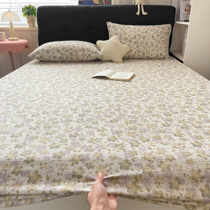 91家纺网 家纺一手货源 找家纺 赛琳 2026新款泡芙纱床笠系列单床笠床笠单件（有买家秀） 茉莉雨