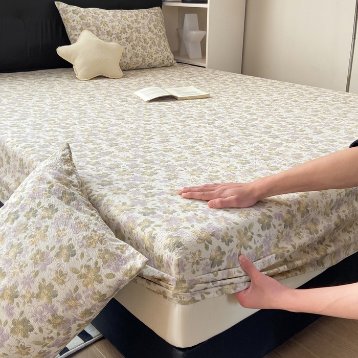 91家纺网 家纺一手货源 找家纺 赛琳 2026新款泡芙纱床笠系列单床笠床笠单件（有买家秀） 茉莉雨