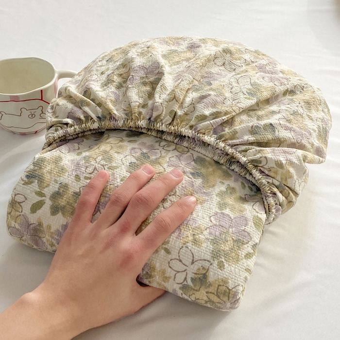 91家纺网 家纺一手货源 找家纺 赛琳 2026新款泡芙纱床笠系列单床笠床笠单件（有买家秀） 茉莉雨