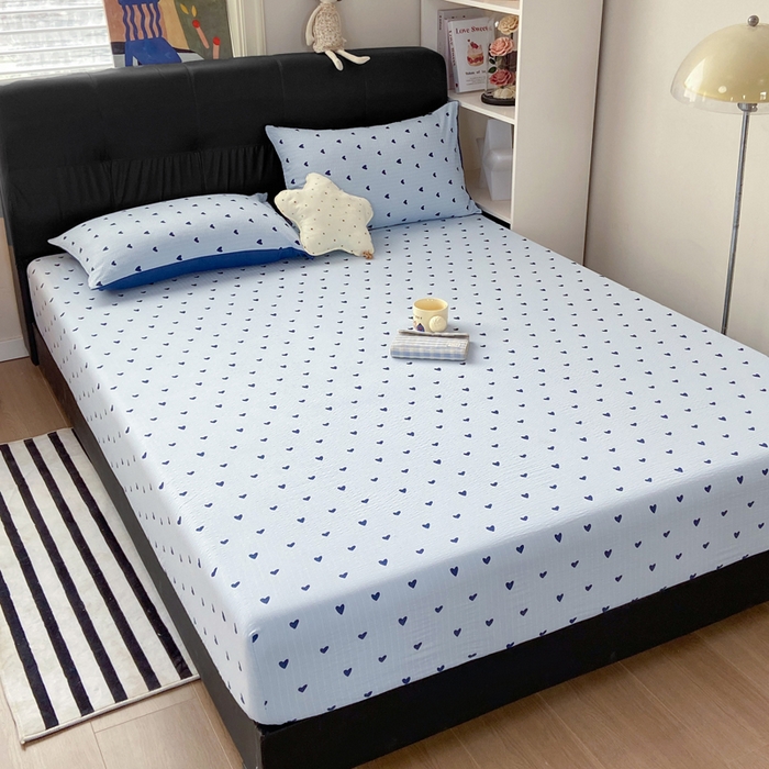 91家纺网 家纺一手货源 找家纺 赛琳 2026新款泡芙纱床笠系列单床笠床笠单件（有买家秀） 甜心兰絮