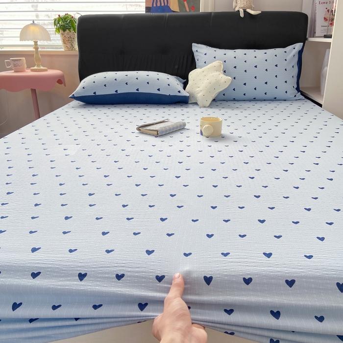 91家纺网 家纺一手货源 找家纺 赛琳 2026新款泡芙纱床笠系列单床笠床笠单件（有买家秀） 甜心兰絮