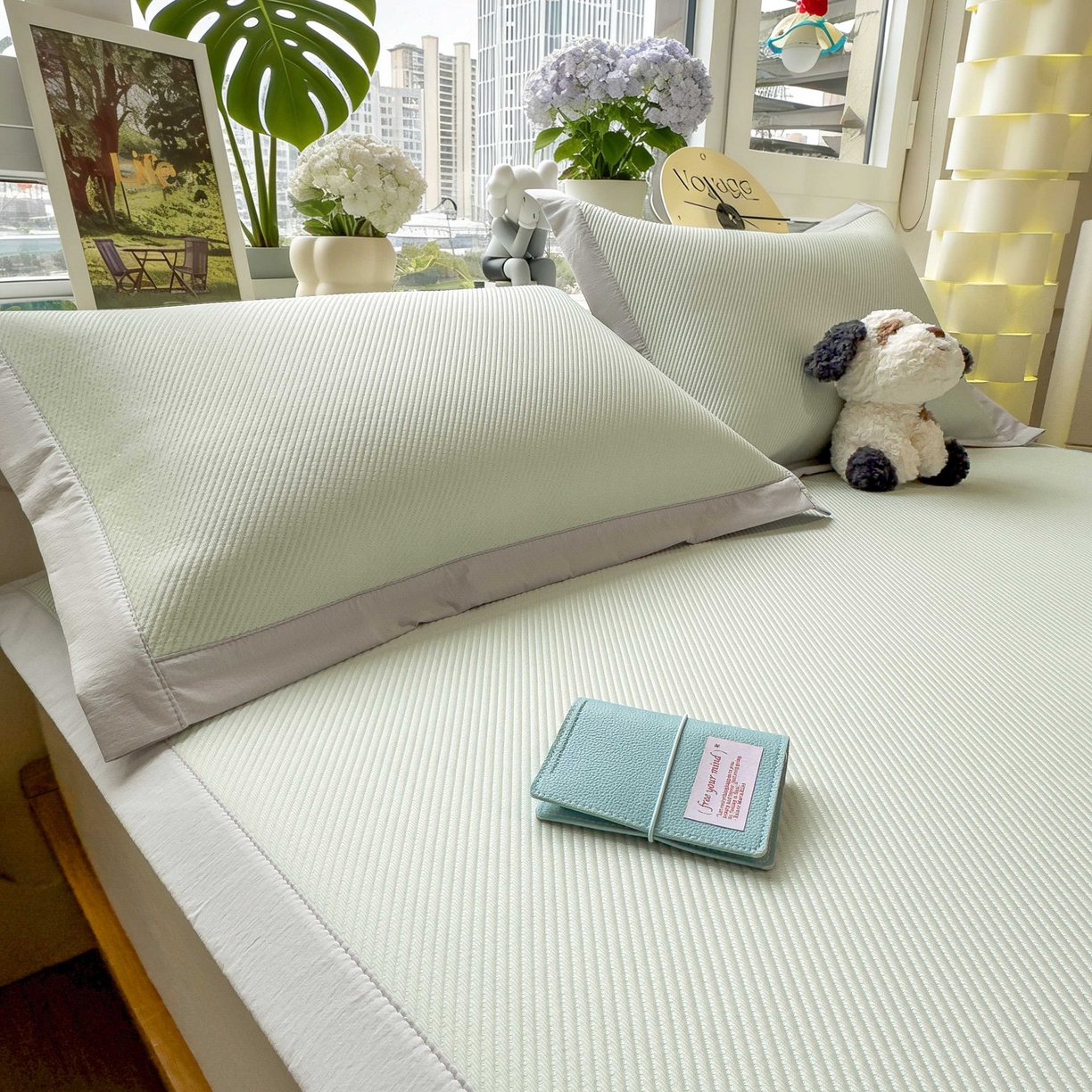 91家纺网 家纺一手货源 找家纺 孩子王家纺 2026春夏新款可机洗冰豆豆冰丝席凉席席子a类母婴级婴儿可用凉感值过0.21 萌趣时光 床单款