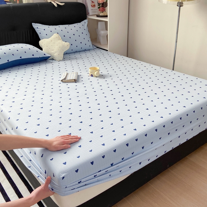 91家纺网 家纺一手货源 找家纺 赛琳 2026新款泡芙纱床笠系列单床笠床笠单件（有买家秀） 甜心兰絮