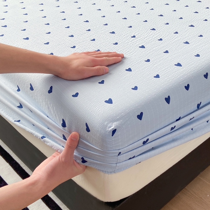 91家纺网 家纺一手货源 找家纺 赛琳 2026新款泡芙纱床笠系列单床笠床笠单件（有买家秀） 甜心兰絮