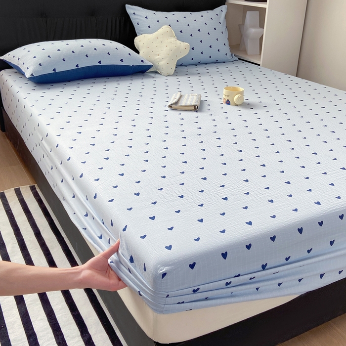 91家纺网 家纺一手货源 找家纺 赛琳 2026新款泡芙纱床笠系列单床笠床笠单件（有买家秀） 甜心兰絮