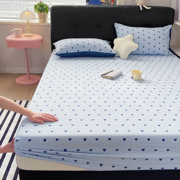 91家纺网 家纺一手货源 找家纺 赛琳 2026新款泡芙纱床笠系列单床笠床笠单件（有买家秀） 甜心兰絮