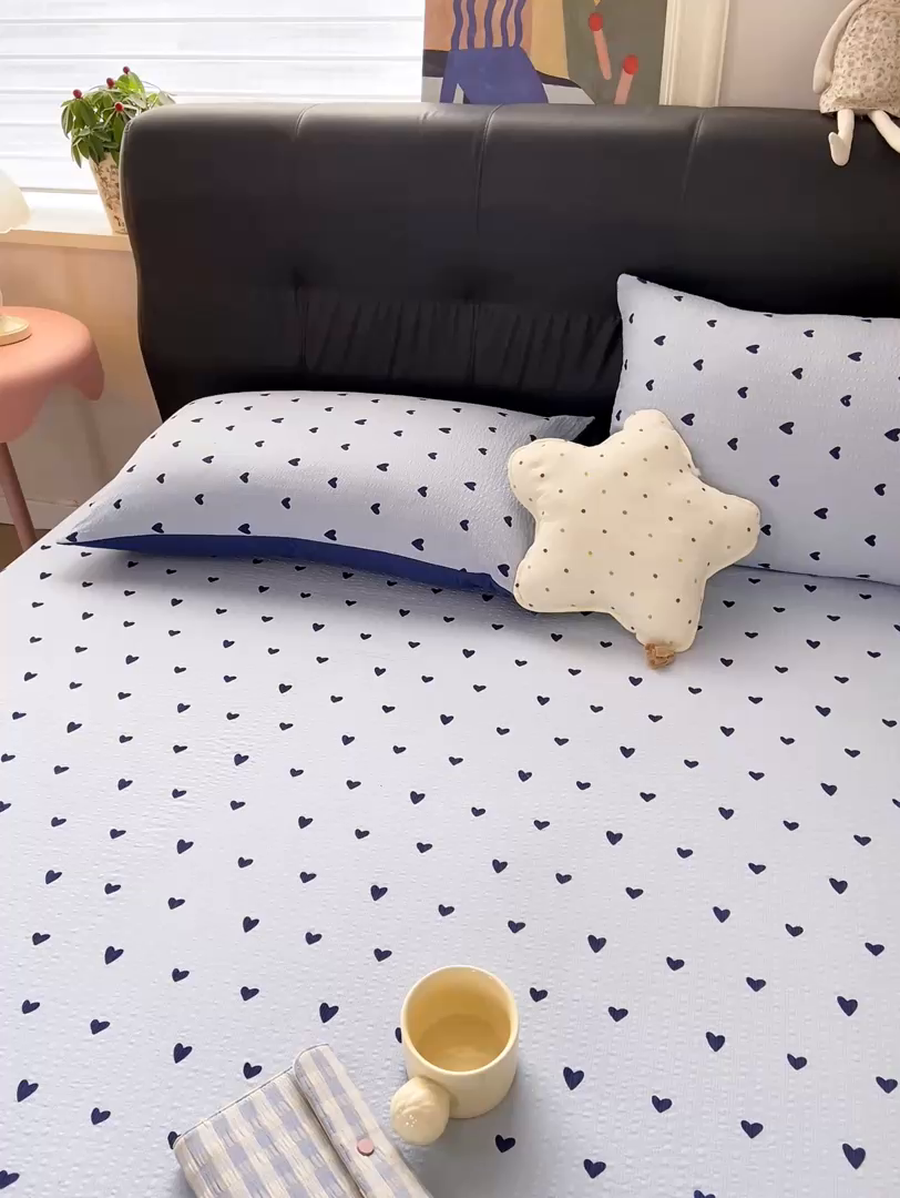 91家纺网 家纺一手货源 找家纺 赛琳 2026新款泡芙纱床笠系列单床笠床笠单件（有买家秀） 甜心兰絮