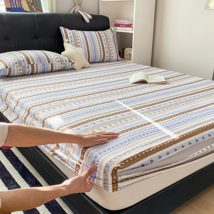 91家纺网 家纺一手货源 找家纺 赛琳 2026新款泡芙纱床笠系列单床笠床笠单件（有买家秀） 小鹿织棉