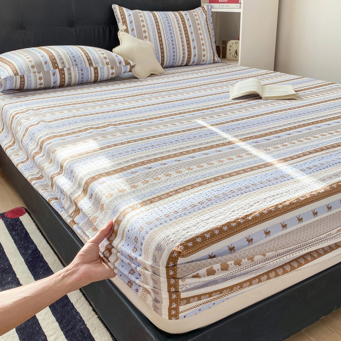 91家纺网 家纺一手货源 找家纺 赛琳 2026新款泡芙纱床笠系列单床笠床笠单件（有买家秀） 小鹿织棉