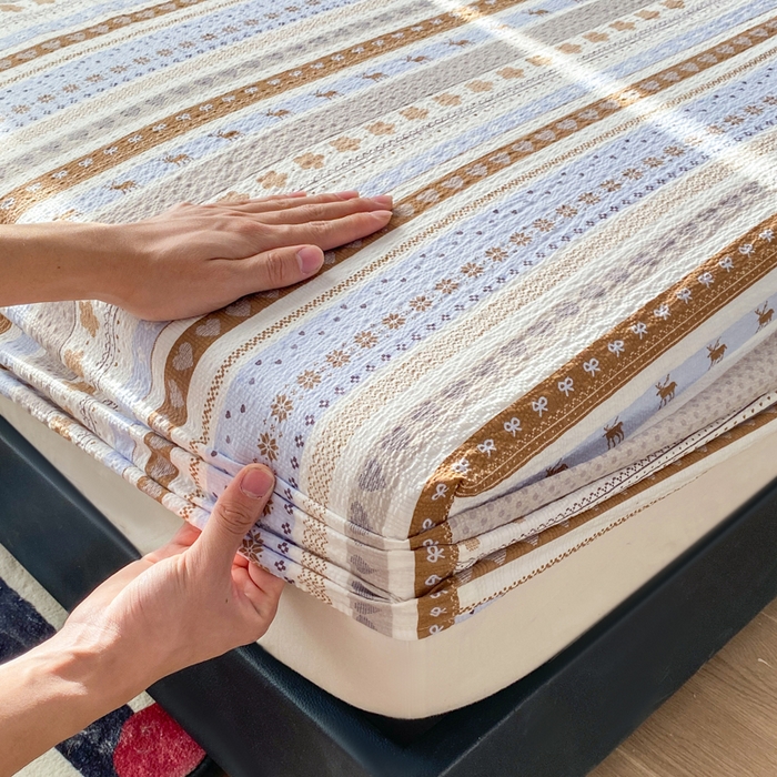 91家纺网 家纺一手货源 找家纺 赛琳 2026新款泡芙纱床笠系列单床笠床笠单件（有买家秀） 小鹿织棉