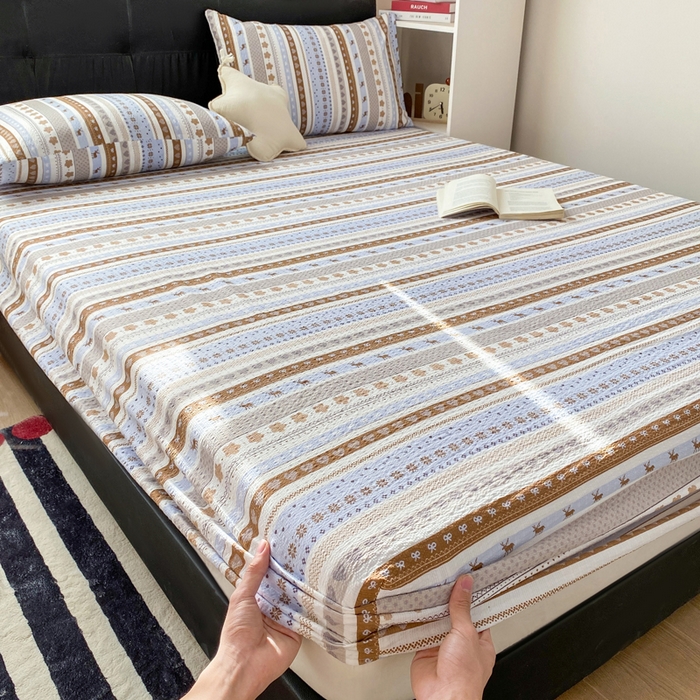 91家纺网 家纺一手货源 找家纺 赛琳 2026新款泡芙纱床笠系列单床笠床笠单件（有买家秀） 小鹿织棉