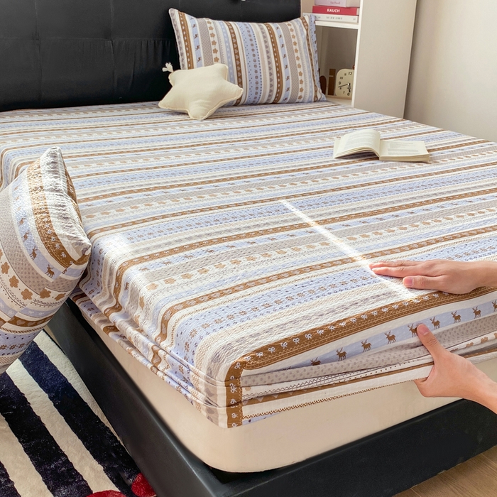 91家纺网 家纺一手货源 找家纺 赛琳 2026新款泡芙纱床笠系列单床笠床笠单件（有买家秀） 小鹿织棉