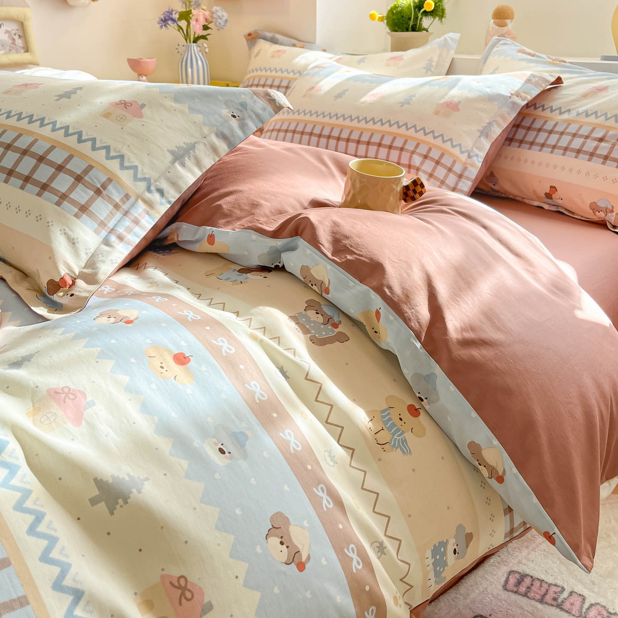 91家纺网 家纺一手货源 找家纺 （总）涵宸家纺 2026新款全棉印花小清新四件套