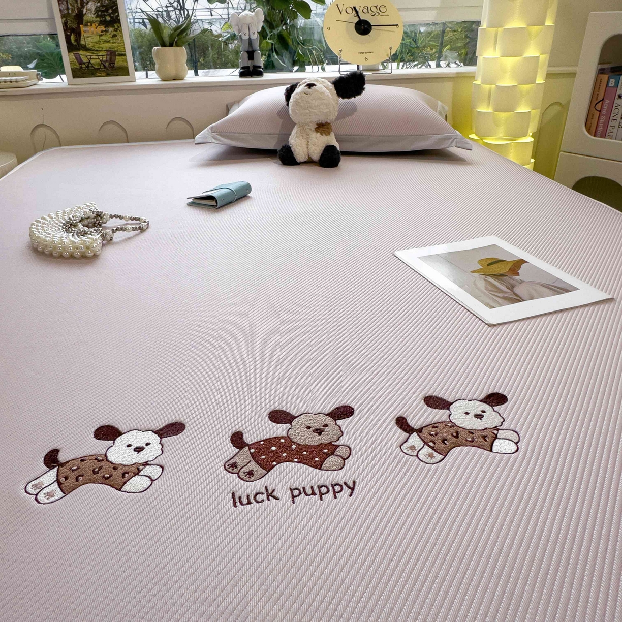 91家纺网 家纺一手货源 找家纺 孩子王家纺 2026春夏新款可机洗冰豆豆冰丝席凉席席子a类母婴级婴儿可用凉感值过0.21 趴趴狗 床单款