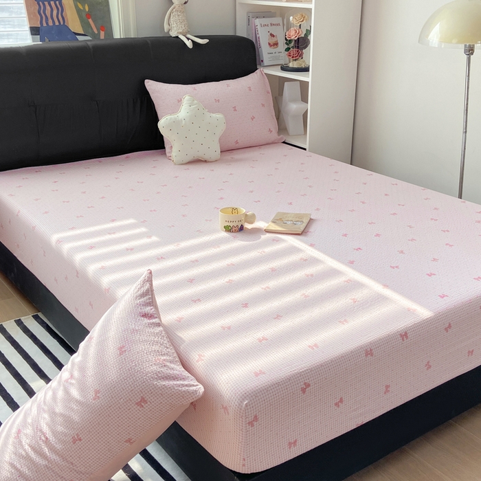 91家纺网 家纺一手货源 找家纺 赛琳 2026新款泡芙纱床笠系列单床笠床笠单件（有买家秀） 予诗粉