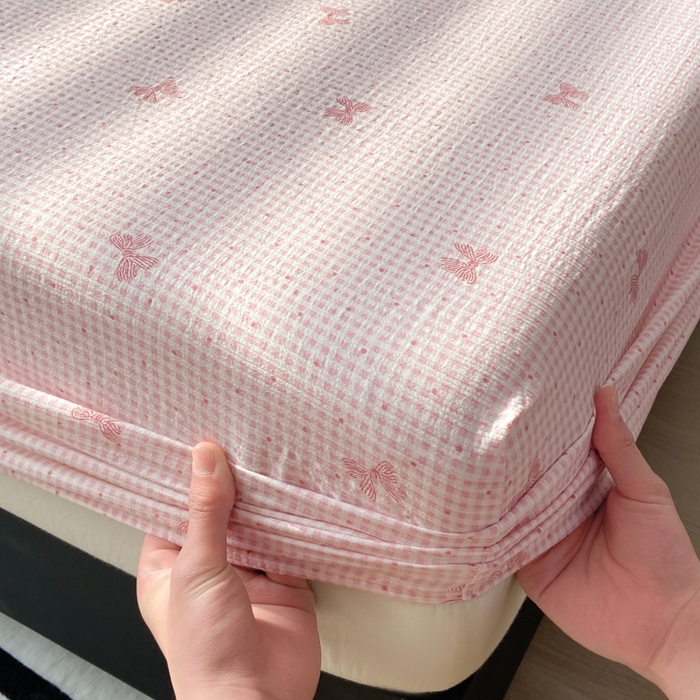 91家纺网 家纺一手货源 找家纺 赛琳 2026新款泡芙纱床笠系列单床笠床笠单件（有买家秀） 予诗粉