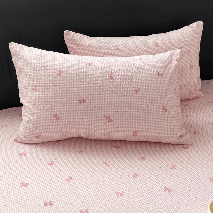 91家纺网 家纺一手货源 找家纺 赛琳 2026新款泡芙纱床笠系列单床笠床笠单件（有买家秀） 予诗粉