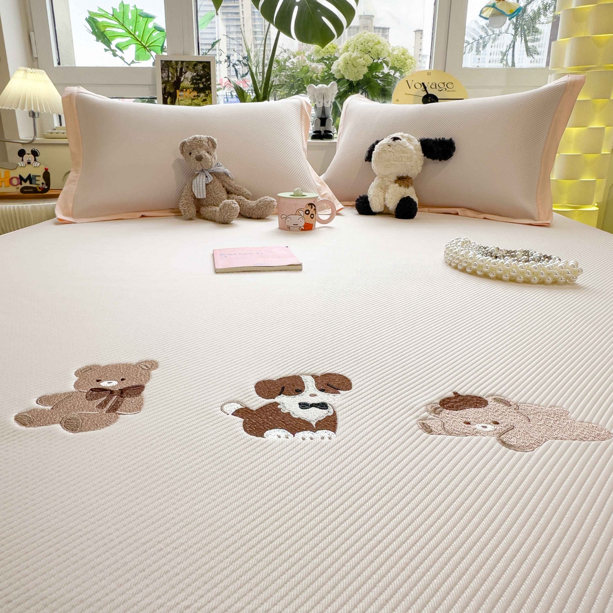 91家纺网 家纺一手货源 找家纺 孩子王家纺 2026春夏新款可机洗冰豆豆冰丝席凉席席子a类母婴级婴儿可用凉感值过0.21 软萌小熊 床单款