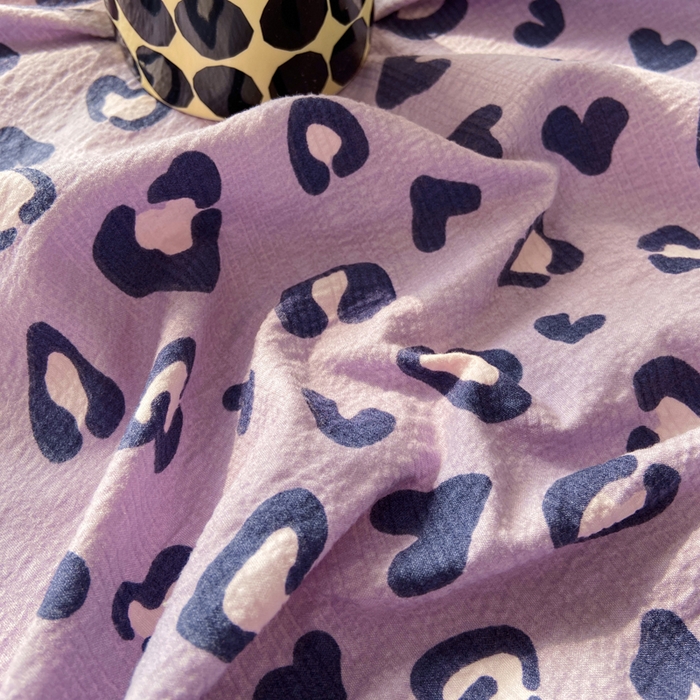 91家纺网 家纺一手货源 找家纺 赛琳 2026新款泡芙纱床笠系列单床笠床笠单件（有买家秀） 紫绸豹纹心