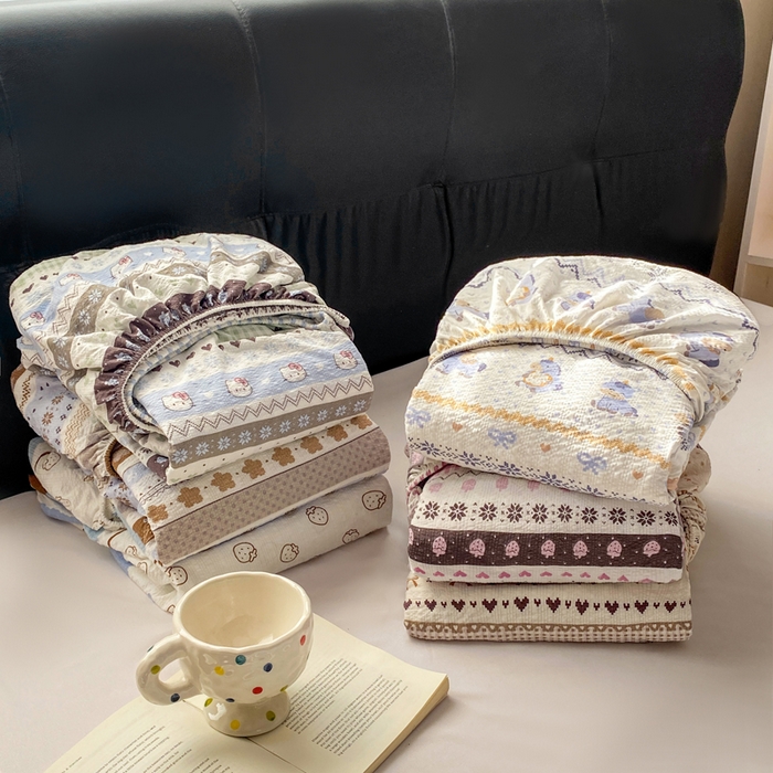 91家纺网 家纺一手货源 找家纺 赛琳 2026新款泡芙纱床笠系列单床笠床笠单件（有买家秀） 组合图仅供展示不可下单