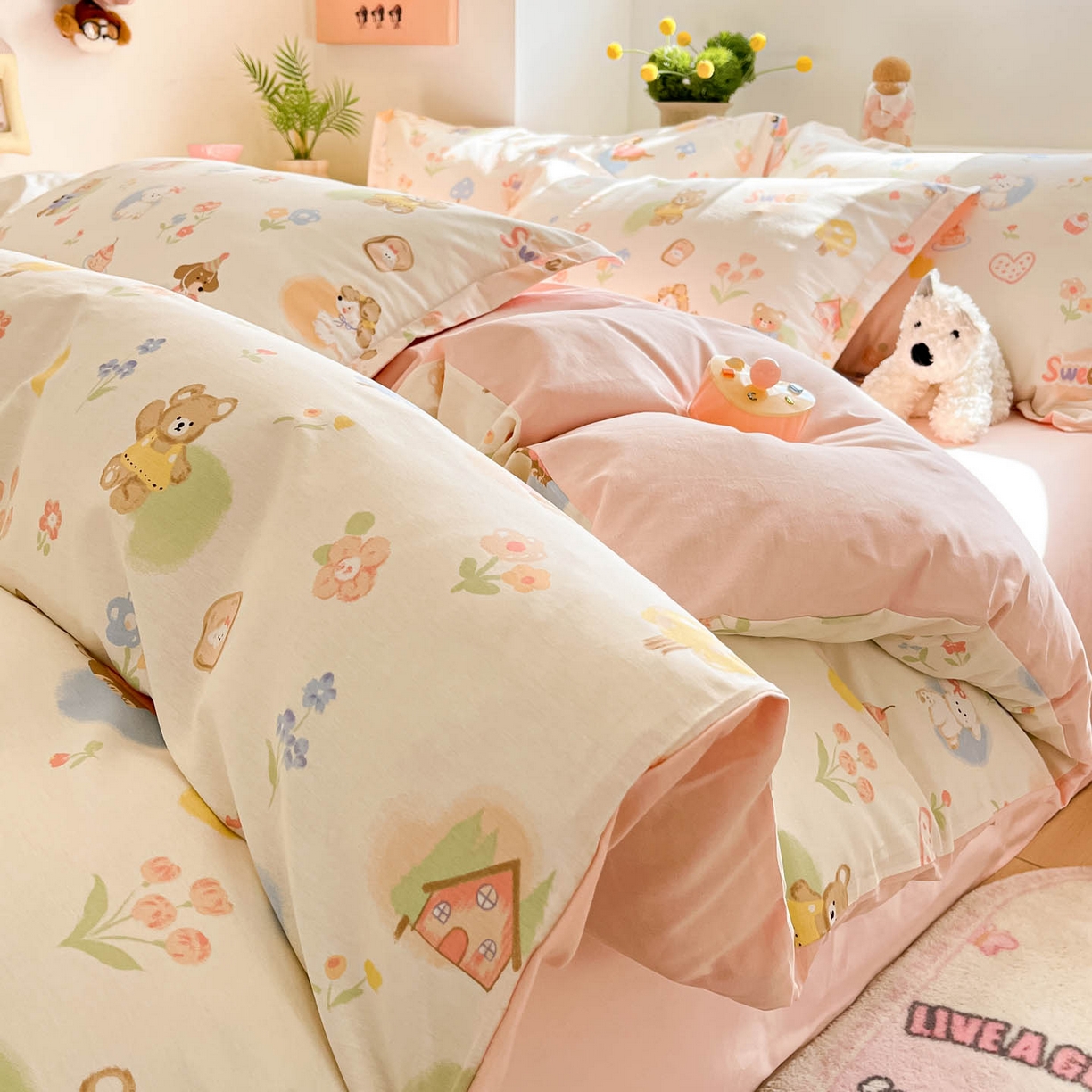 91家纺网 家纺一手货源 找家纺 （总）涵宸家纺 2026新款全棉印花小清新四件套