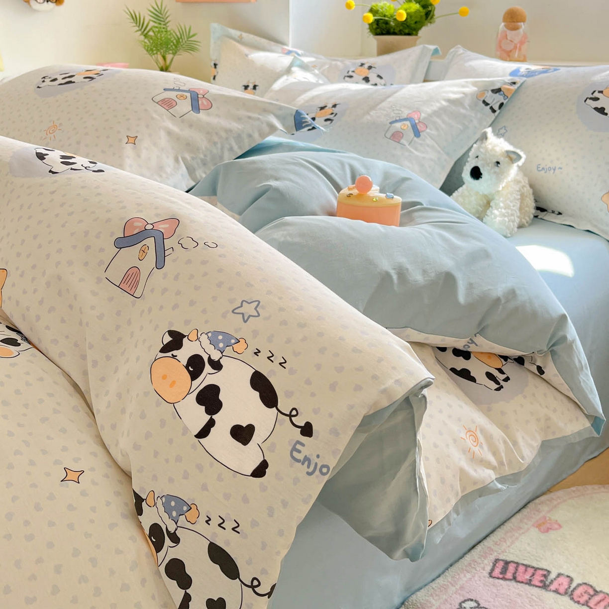 91家纺网 家纺一手货源 找家纺 （总）涵宸家纺 2026新款全棉印花小清新四件套