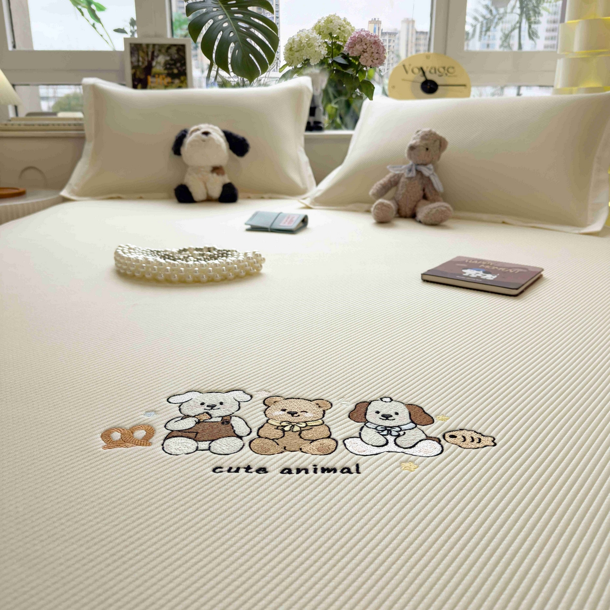 91家纺网 家纺一手货源 找家纺 孩子王家纺 2026春夏新款可机洗冰豆豆冰丝席凉席席子a类母婴级婴儿可用凉感值过0.21 小友聚会 床单款