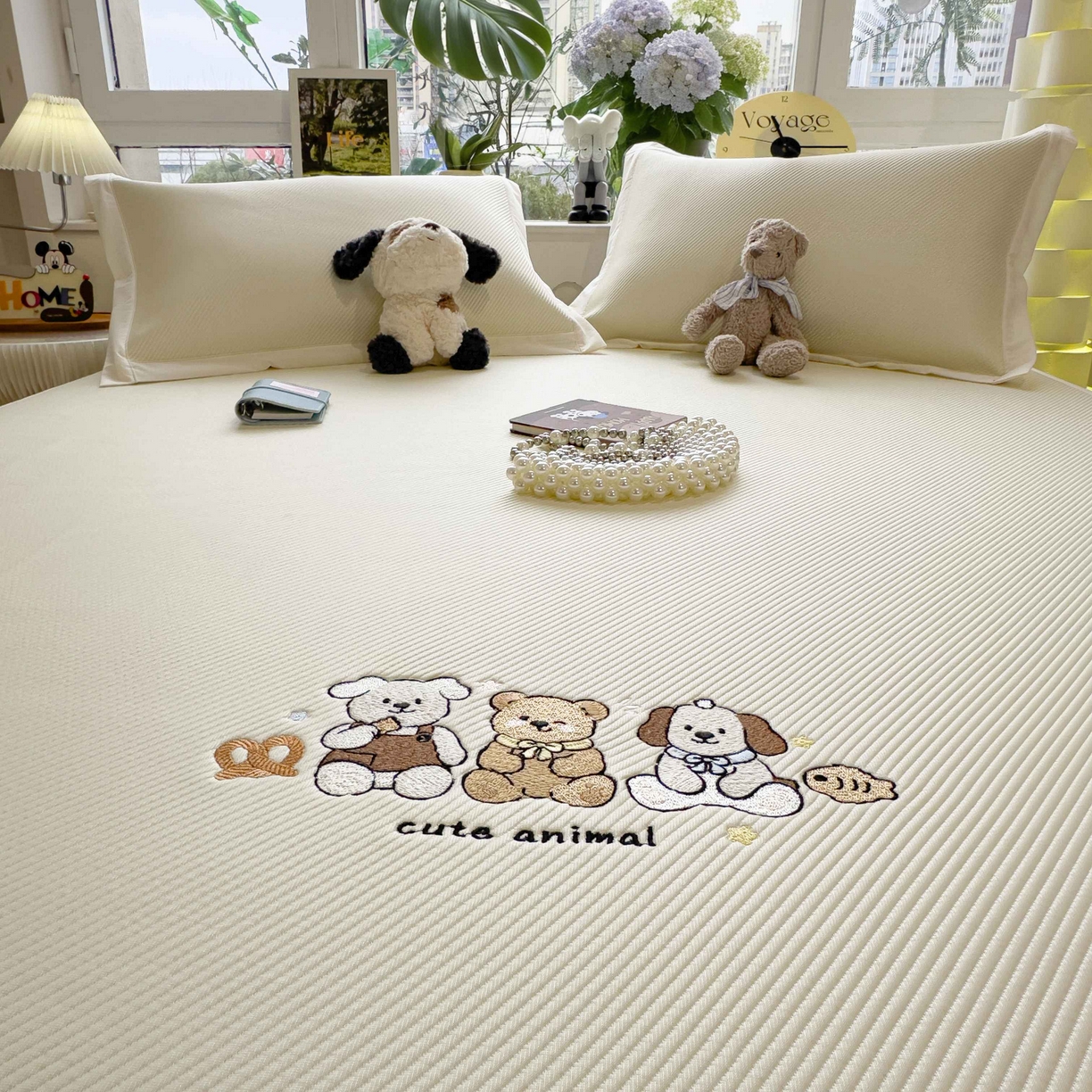 91家纺网 家纺一手货源 找家纺 孩子王家纺 2026春夏新款可机洗冰豆豆冰丝席凉席席子a类母婴级婴儿可用凉感值过0.21 小友聚会 床单款