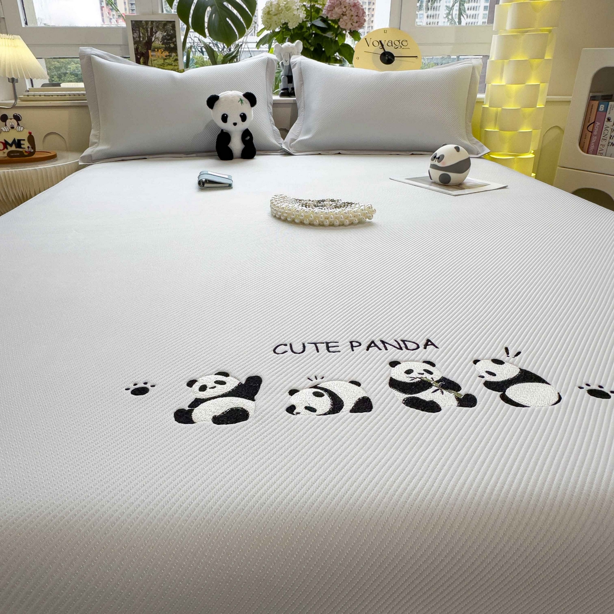 91家纺网 家纺一手货源 找家纺 孩子王家纺 2026春夏新款可机洗冰豆豆冰丝席凉席席子a类母婴级婴儿可用凉感值过0.21 熊猫团子 床单款