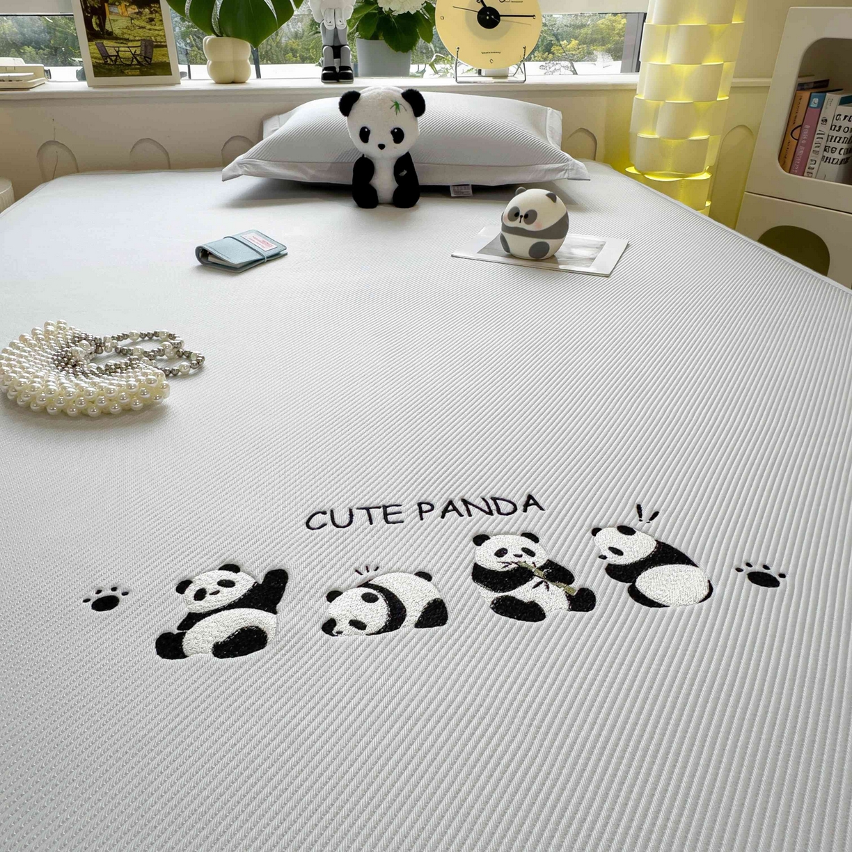 91家纺网 家纺一手货源 找家纺 孩子王家纺 2026春夏新款可机洗冰豆豆冰丝席凉席席子a类母婴级婴儿可用凉感值过0.21 熊猫团子 床单款