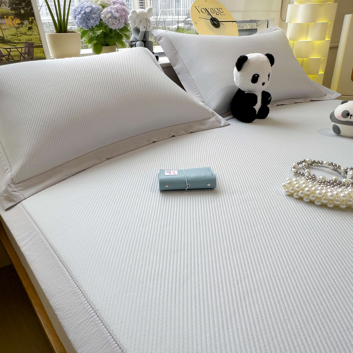 91家纺网 家纺一手货源 找家纺 孩子王家纺 2026春夏新款可机洗冰豆豆冰丝席凉席席子a类母婴级婴儿可用凉感值过0.21 熊猫团子 床单款