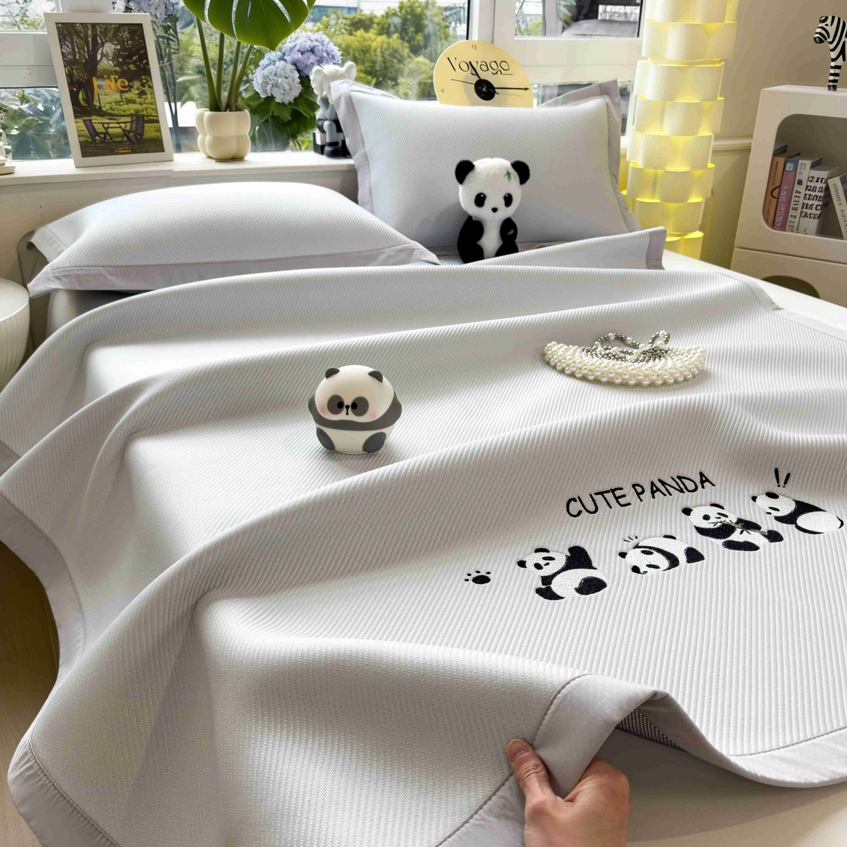 91家纺网 家纺一手货源 找家纺 孩子王家纺 2026春夏新款可机洗冰豆豆冰丝席凉席席子a类母婴级婴儿可用凉感值过0.21 熊猫团子 床单款