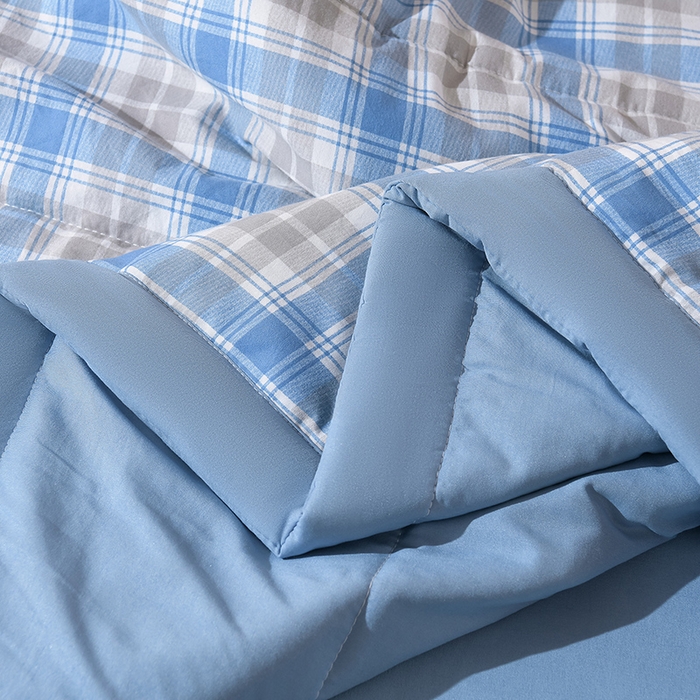 91家纺网 家纺一手货源 找家纺 欧朵家纺 2026春夏新款水洗棉新疆棉花被夏凉被空调被 遇见-蓝