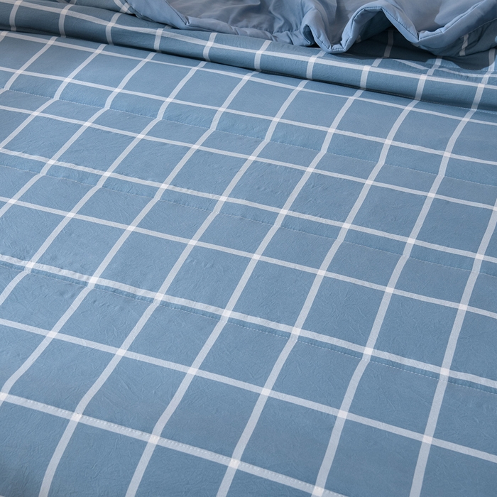 91家纺网 家纺一手货源 找家纺 欧朵家纺 2026春夏新款水洗棉新疆棉花被夏凉被空调被 布丁大格