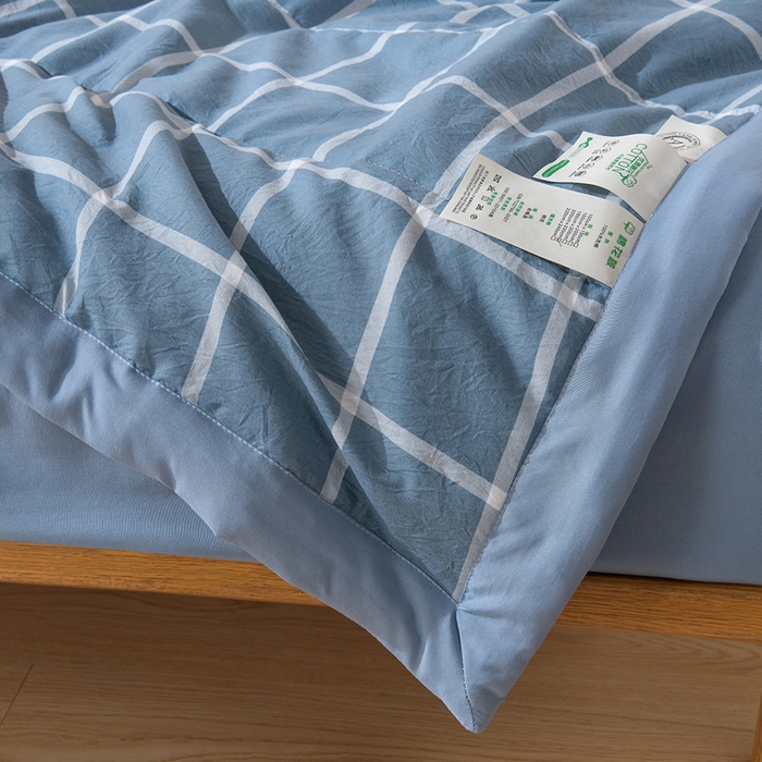 91家纺网 家纺一手货源 找家纺 欧朵家纺 2026春夏新款水洗棉新疆棉花被夏凉被空调被 布丁大格