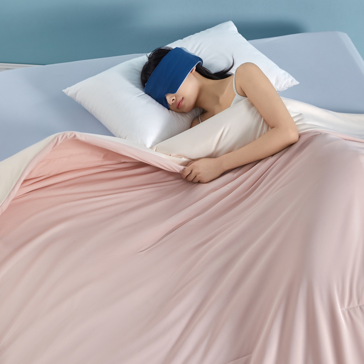 龙图家纺 2026新款星球睡眠夏凉被被子被芯 橘雾粉