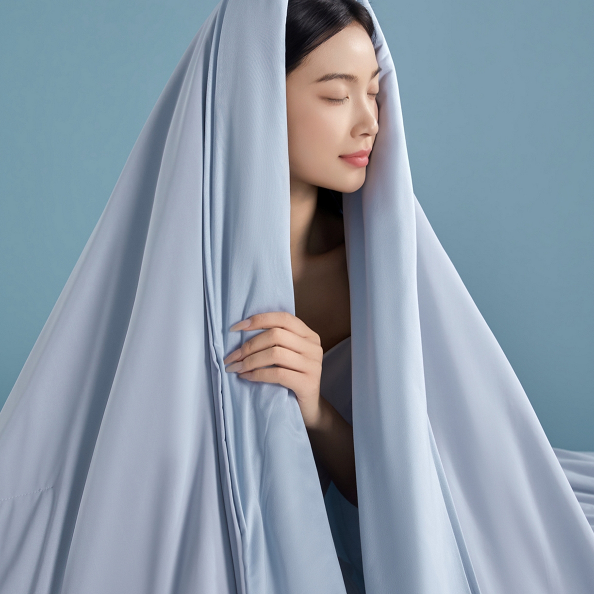 91家纺网 家纺一手货源 找家纺 龙图家纺 2026新款星球睡眠夏凉被被子被芯 青空灰