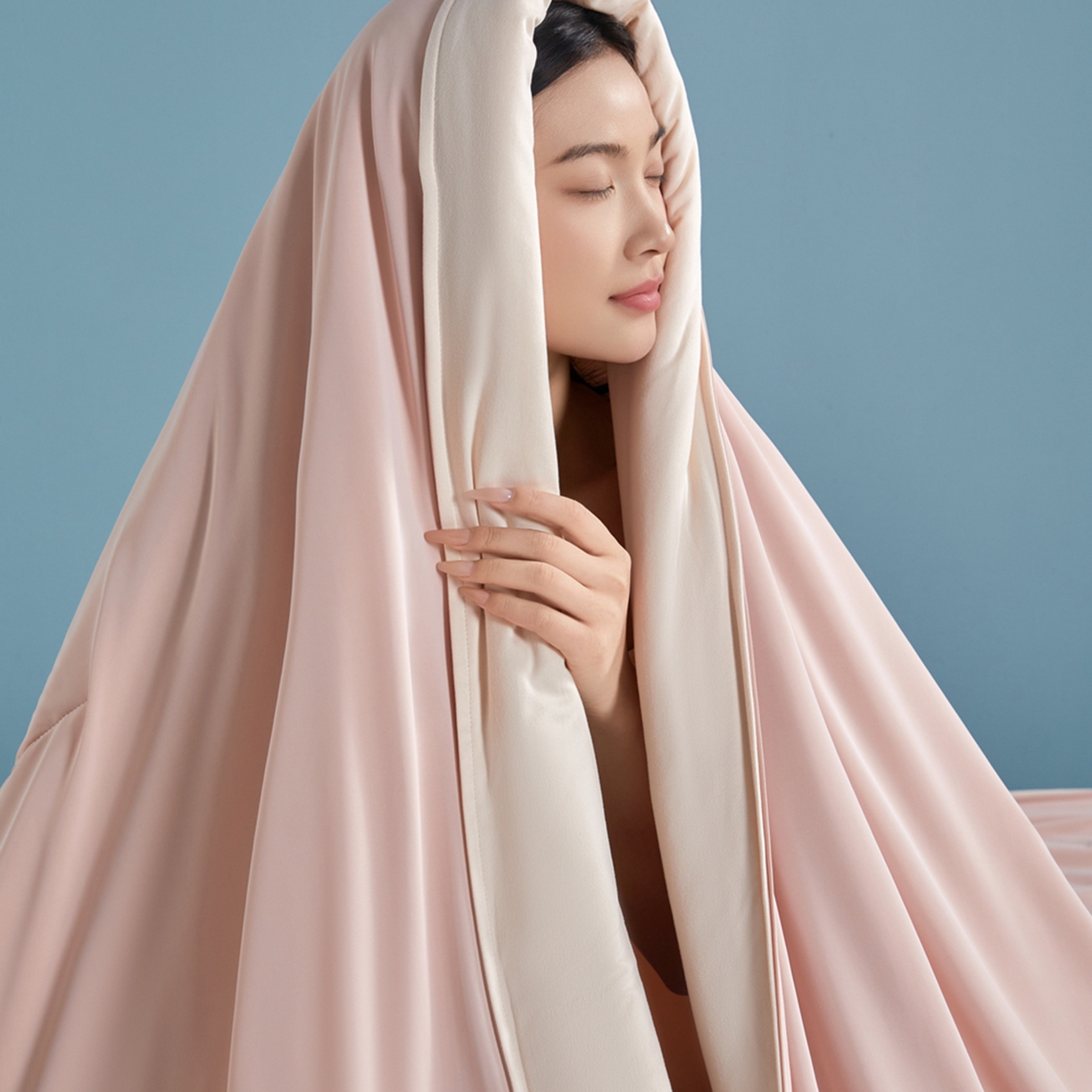 91家纺网 家纺一手货源 找家纺 龙图家纺 2026新款星球睡眠夏凉被被子被芯 橘雾粉