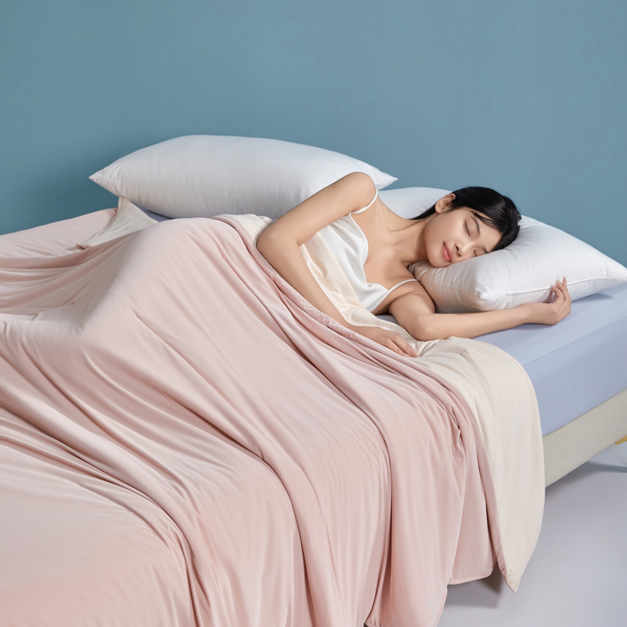 91家纺网 家纺一手货源 找家纺 龙图家纺 2026新款星球睡眠夏凉被被子被芯 橘雾粉