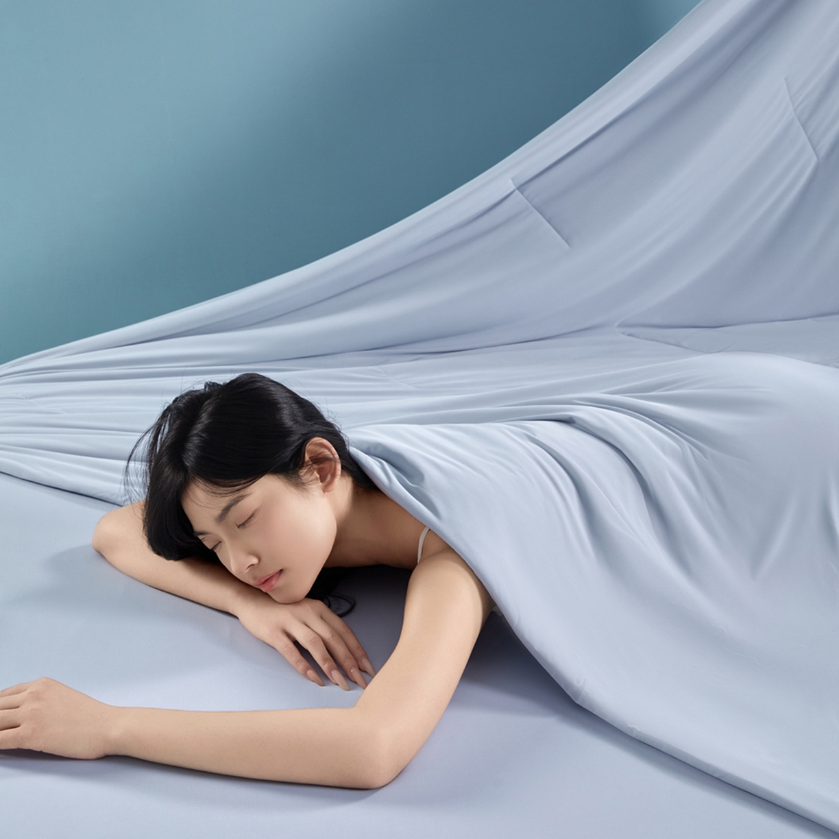 91家纺网 家纺一手货源 找家纺 龙图家纺 2026新款星球睡眠夏凉被被子被芯 青空灰