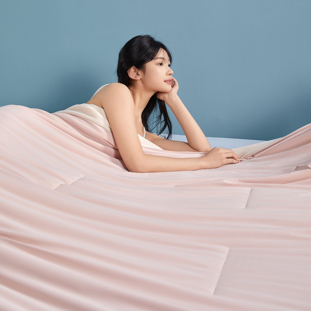 91家纺网 家纺一手货源 找家纺 龙图家纺 2026新款星球睡眠夏凉被被子被芯 橘雾粉