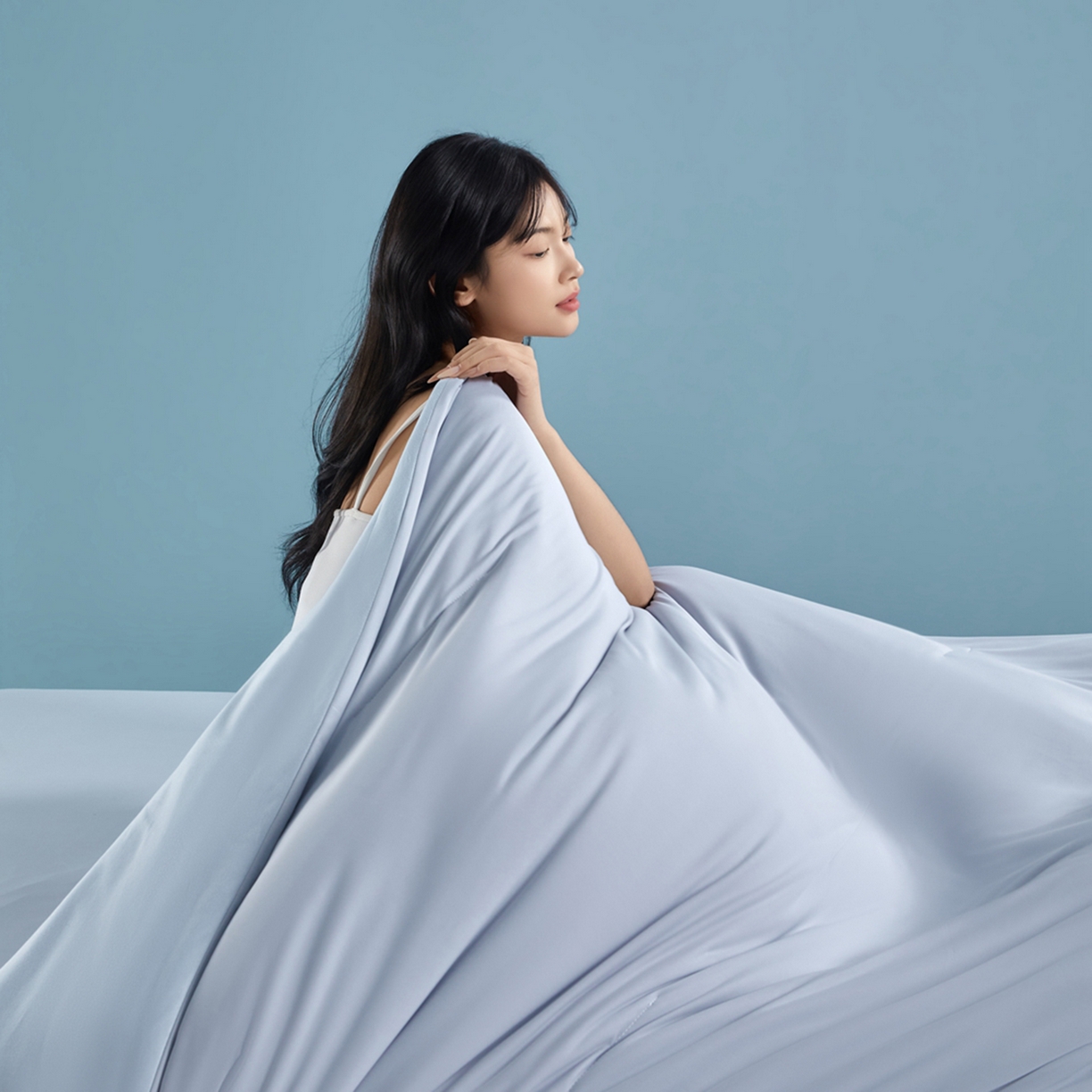 91家纺网 家纺一手货源 找家纺 龙图家纺 2026新款星球睡眠夏凉被被子被芯 青空灰