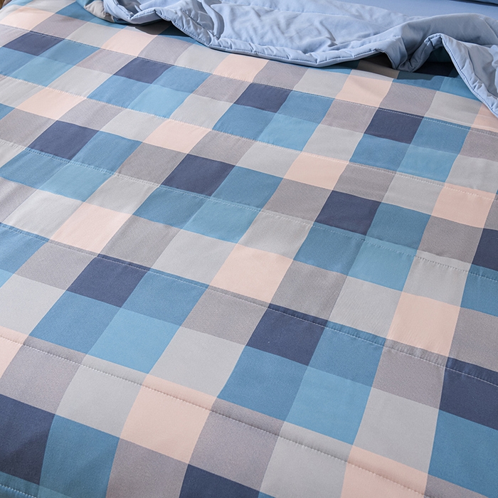 91家纺网 家纺一手货源 找家纺 欧朵家纺 2026春夏新款水洗棉新疆棉花被夏凉被空调被 云彩-蓝