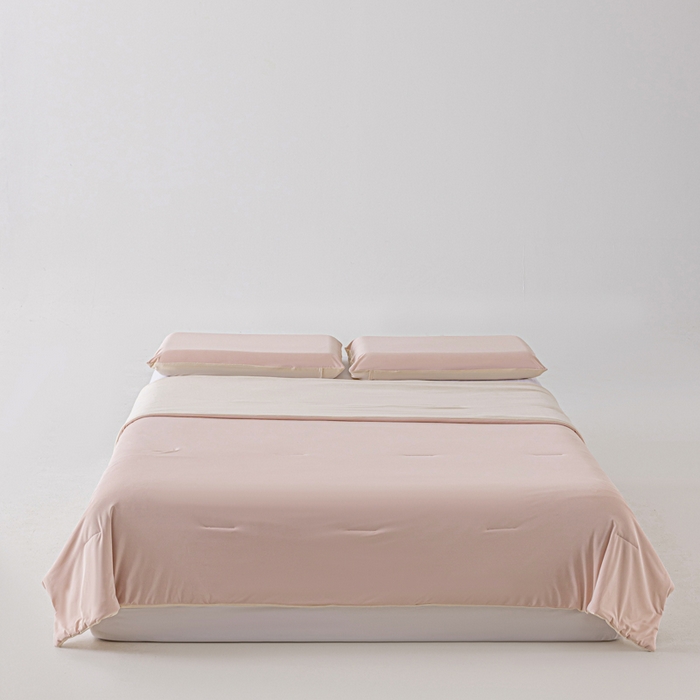 91家纺网 家纺一手货源 找家纺 迪梵家纺 2026春夏新款星级酒店同款深睡控温被Pro3.0夏被空调被冰丝夏凉被 橘雾粉