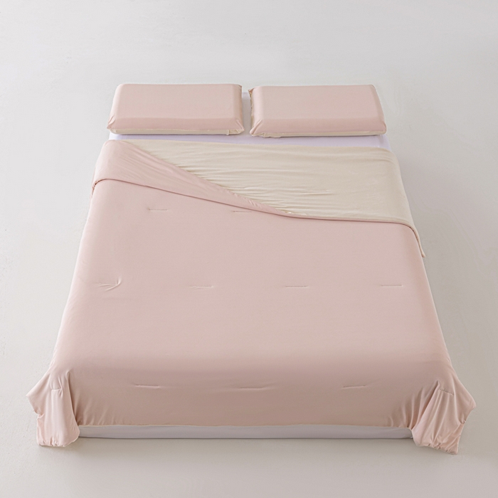 91家纺网 家纺一手货源 找家纺 迪梵家纺 2026春夏新款星级酒店同款深睡控温被Pro3.0夏被空调被冰丝夏凉被 橘雾粉