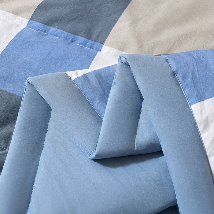 91家纺网 家纺一手货源 找家纺 欧朵家纺 2026春夏新款水洗棉新疆棉花被夏凉被空调被 烟灰大格