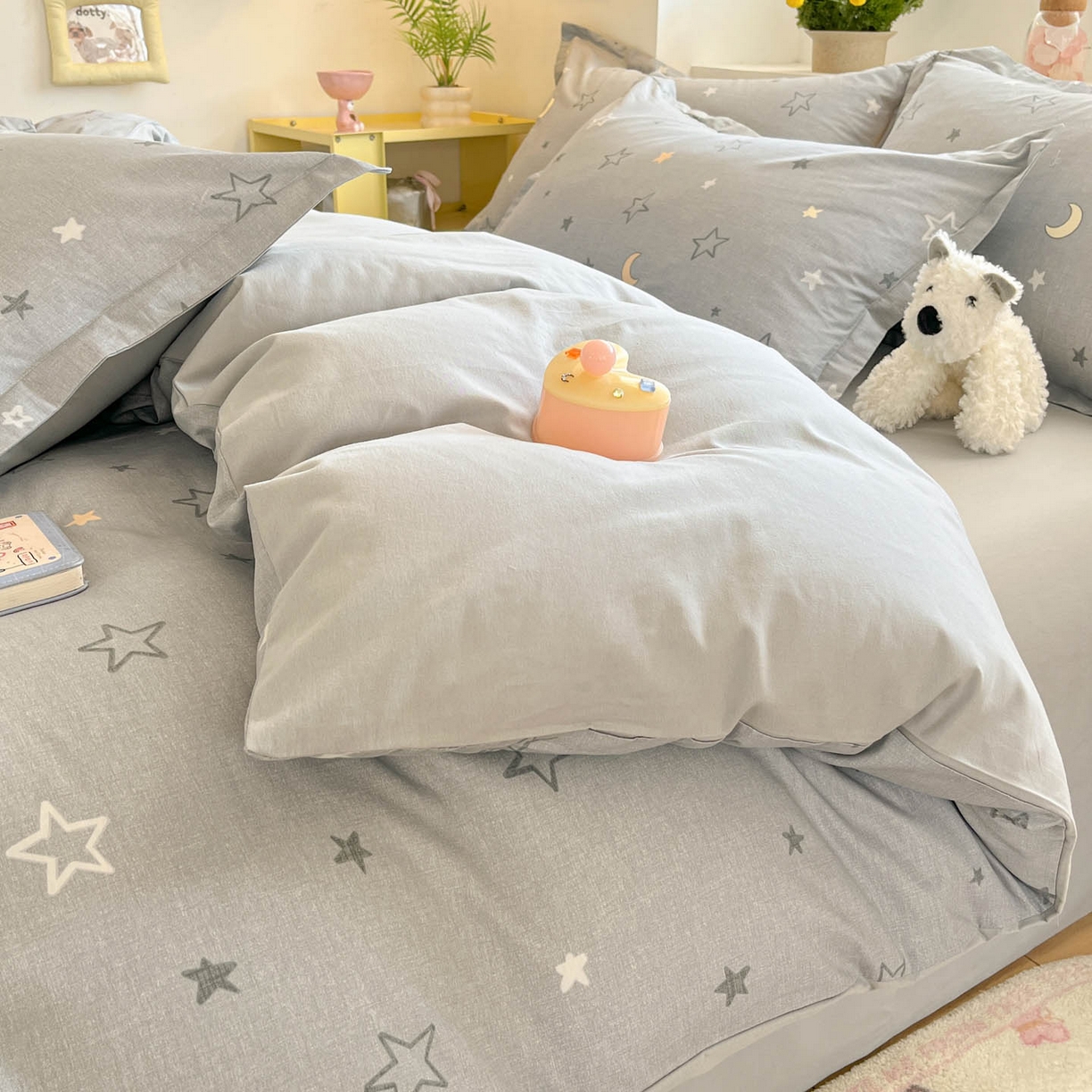 91家纺网 家纺一手货源 找家纺 涵宸家纺 2026新款全棉印花小清新四件套 暮洛星