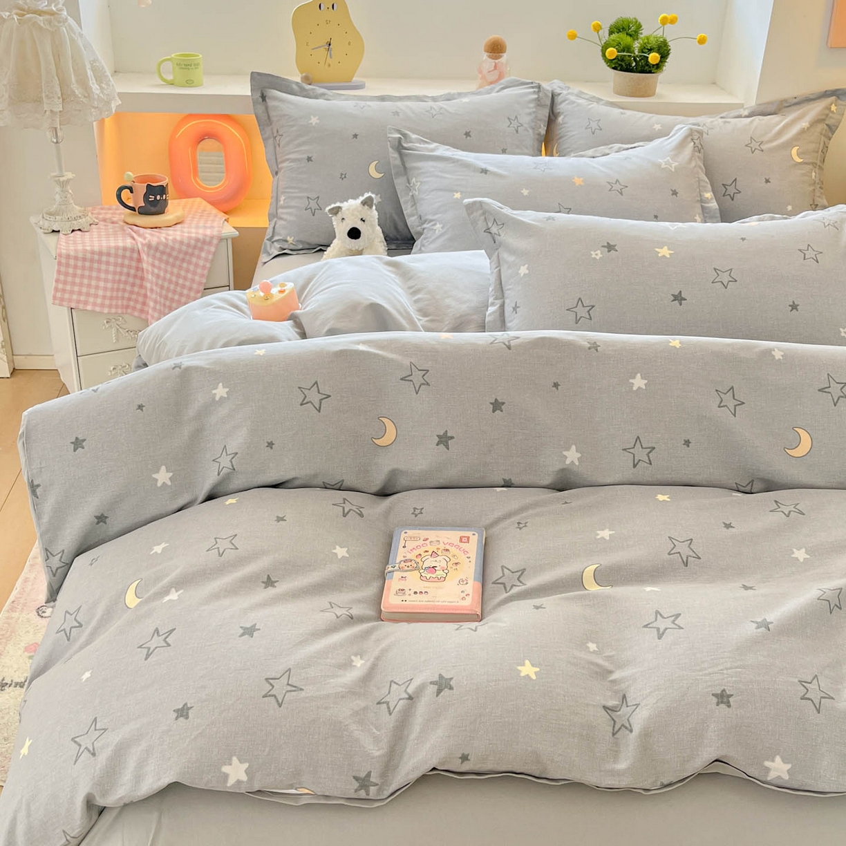 91家纺网 家纺一手货源 找家纺 涵宸家纺 2026新款全棉印花小清新四件套 暮洛星