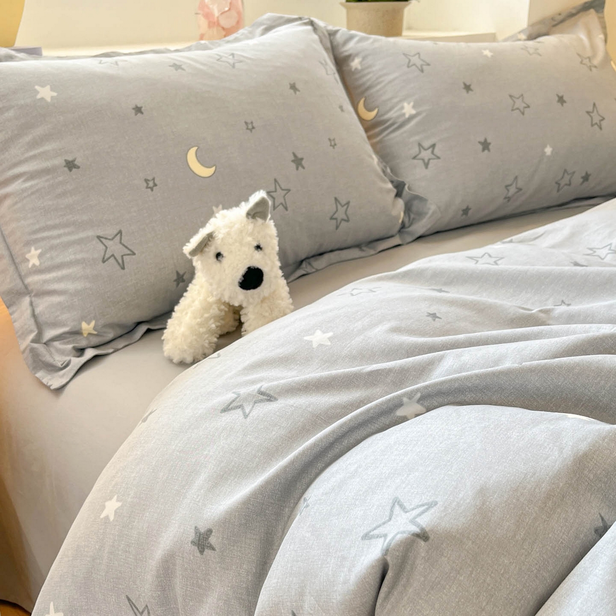 91家纺网 家纺一手货源 找家纺 涵宸家纺 2026新款全棉印花小清新四件套 暮洛星